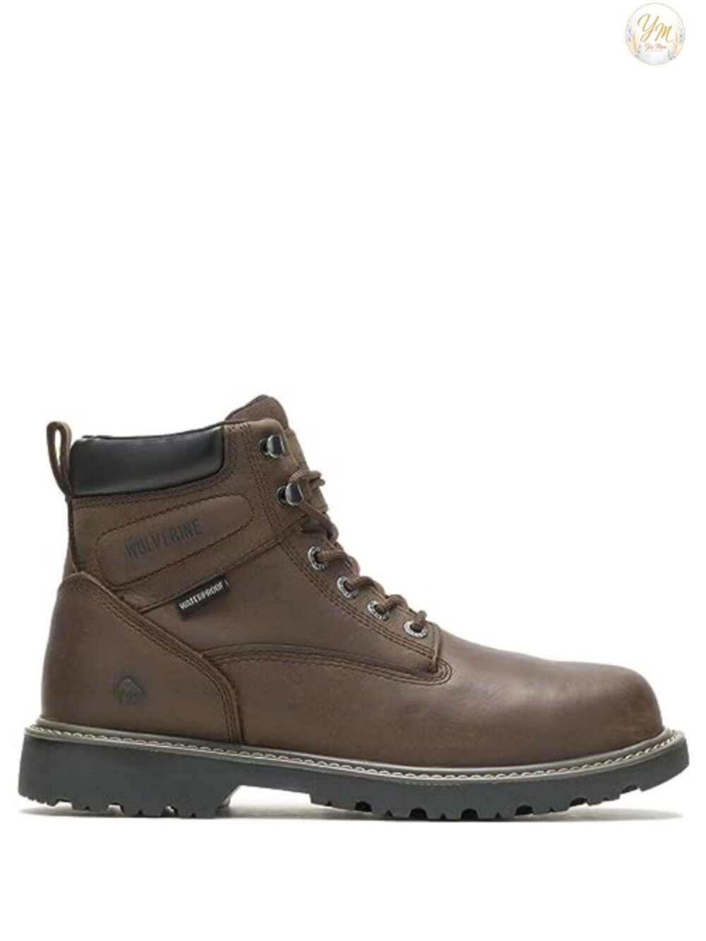 Waterproof Leather Industrial Work Boots, Lace-Up, Steel Toe, Comfortable for